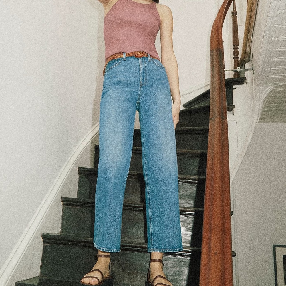 MADEWELL The Perfect Vintage Wide-Leg Crop Jean in Cresslow Wash